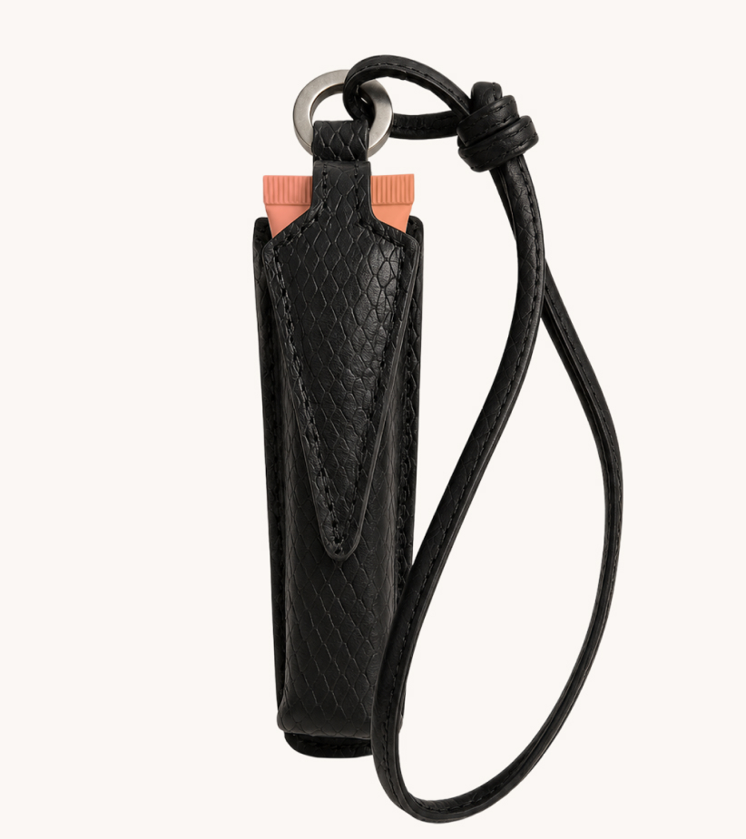 zestaw Lips On Resibo x Mandel  serum-błyszczyk do ust + etui skórzane Mandel